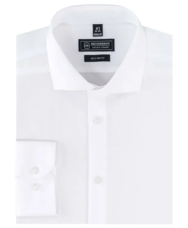 Классическая однотонная белая рубашка от Henderson
