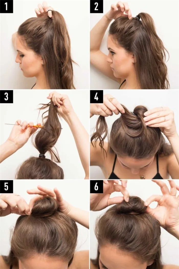 Пошаговые фотографии того, как сделать прическу с плетеными пучками для волос