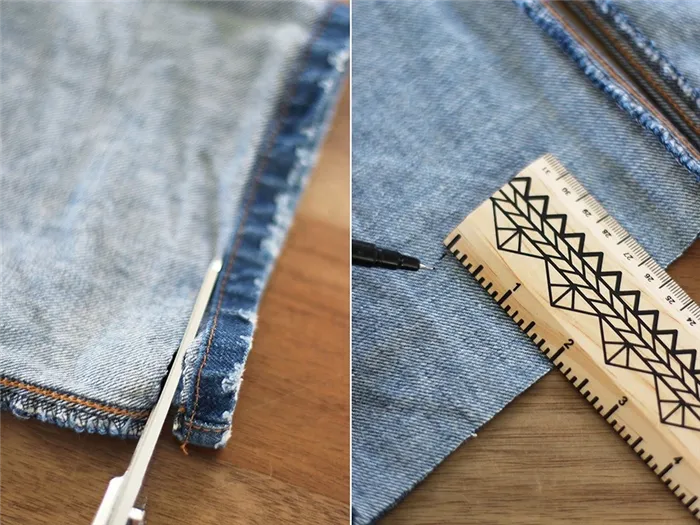 Превращение простых джинсов в дизайнерские: как сделать неровный низ