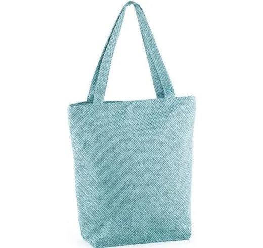 Синяя вместительная и практичная женская летняя сумка