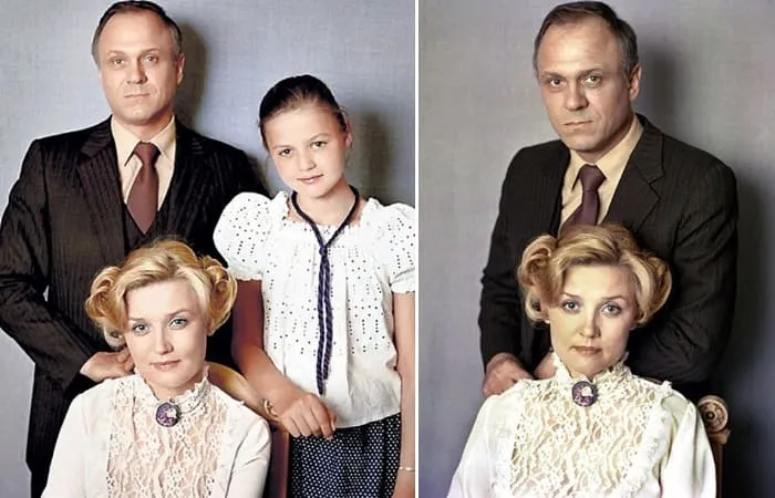 Владимир Меньшов и Вера Валентиновна с дочерью Юлией.