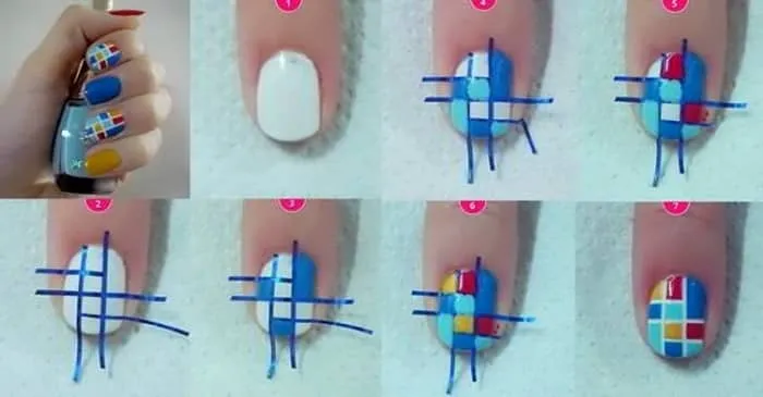 Дизайн ногтей с помощью клейкой ленты