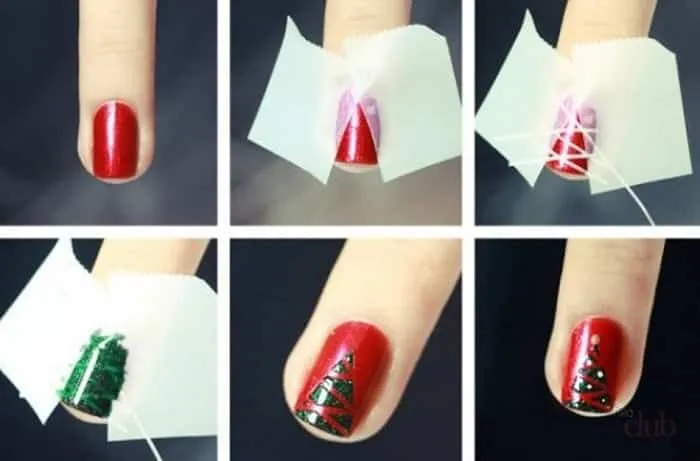 Примеры дизайна ногтей с помощью клейкой ленты