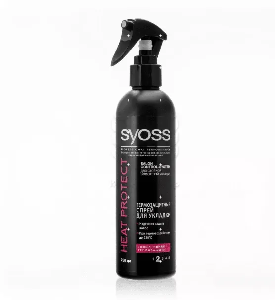 Syoss Heat Protect, Soft Hold - термозащита подходит для влажных и сухих волос
