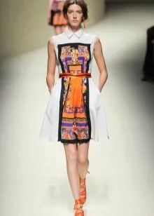 Короткое платье-рубашка оранжевого цвета Аксессуары