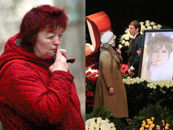 Дочь Гурченко на ее похоронах.