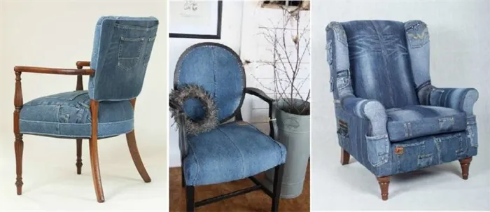 Обновление мебели: шьем мебельную обивку из старых джинсов