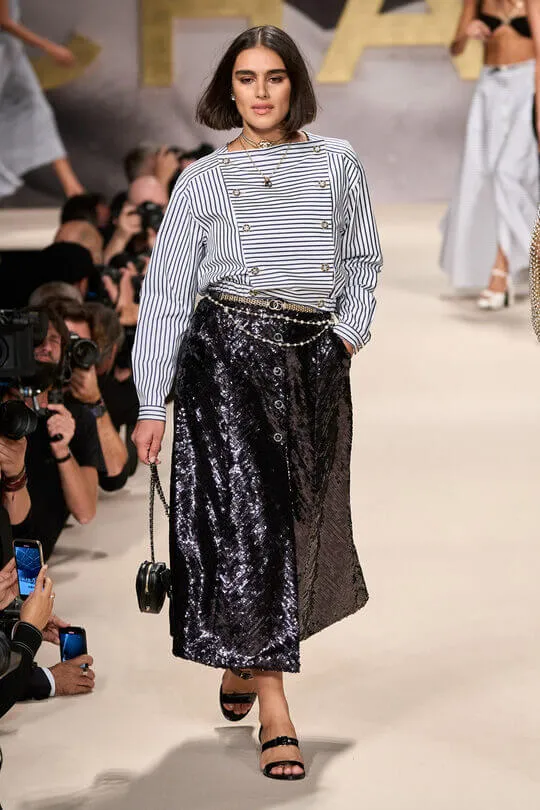 Модная длинная юбка для полных Chanel