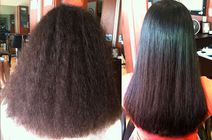 До и после ламинирования волос