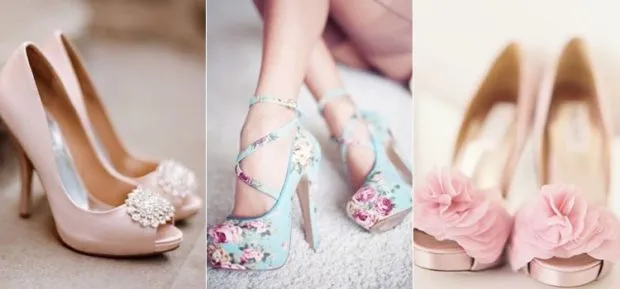 туфли светлые с цветами