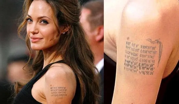 Татуировки Анджелины Джоли на плече