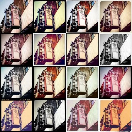 Варианты изображения с использованием 16 различных фильтров в Instagram.