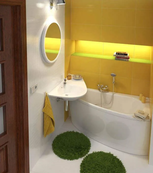 Зонирования пространства ванной с помощью цвета