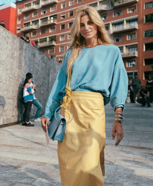 Юбка-карандаш желтого цвета. Milan Fashion Week