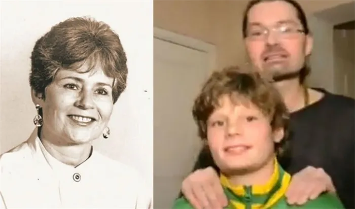 Слева: Елена Никитина, справа: внебрачный сын и внук Валентина Гафта