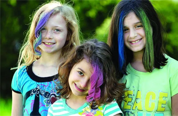 Девочки с модным окрашиванием волос