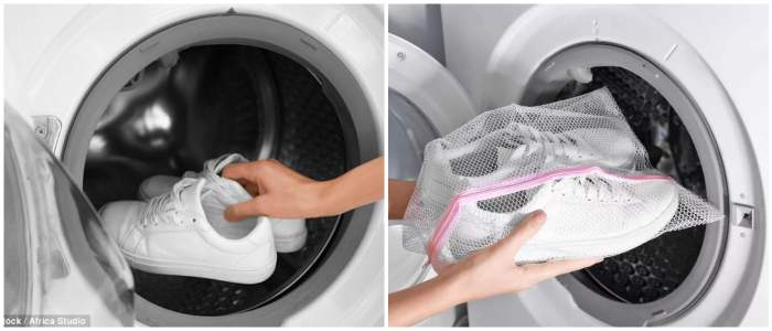Как постирать белые кроссовки в стиральной машине