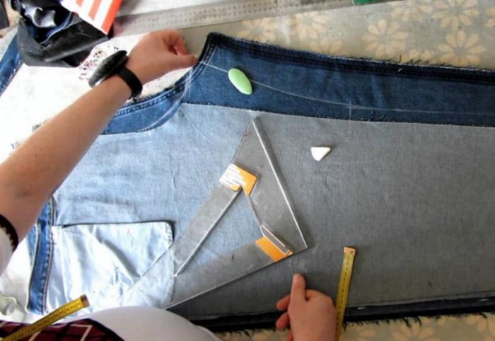 как пришить джинсы к ремню по боковому шву