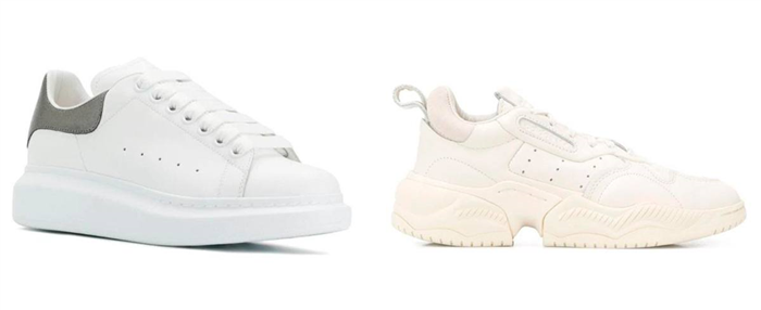 Белые кроссовки от Alexander McQueen и Adidas.