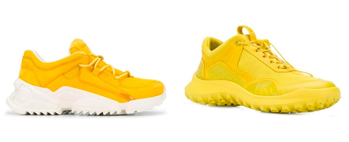 Желтые кроссовки от Salvatore Ferragamo и Camper Lab.