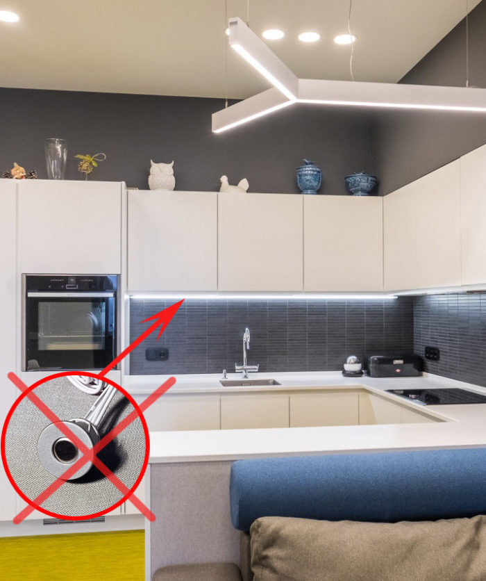 Ошибка в конструкции расположения подсветки и выключателя на кухне